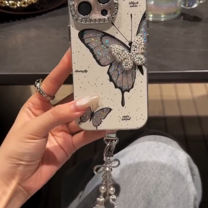 iPhone - Luxury Butterfly Case With Lanyard
