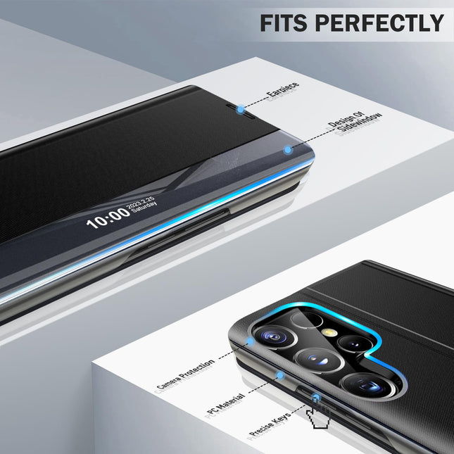 Galaxy S25 Series - PU Clear View Window Slim Mirror Case