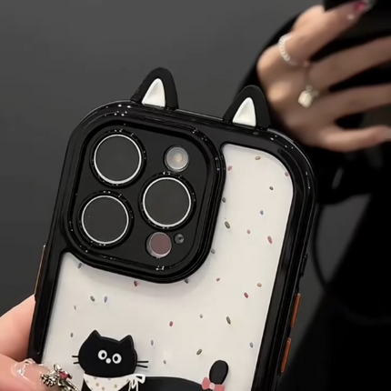 iPhone - Cute Cat Case With Lanyard
