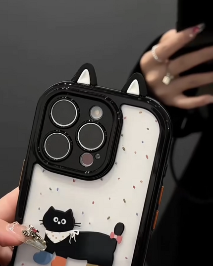 iPhone - Cute Cat Case With Lanyard