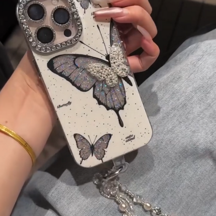 iPhone - Luxury Butterfly Case With Lanyard