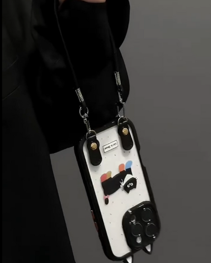 iPhone - Cute Cat Case With Lanyard