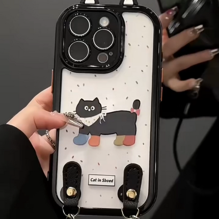 iPhone - Cute Cat Case With Lanyard