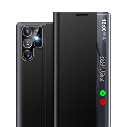 Galaxy S25 Series - PU Clear View Window Slim Mirror Case