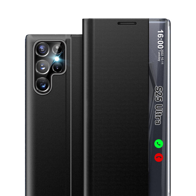 Galaxy S25 Series - PU Clear View Window Slim Mirror Case