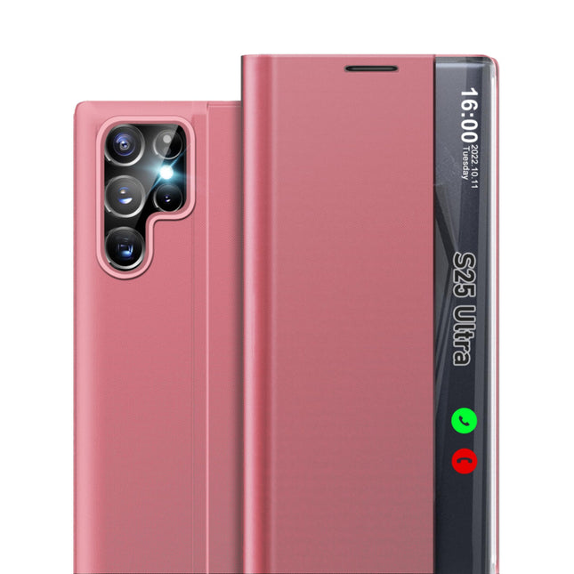 Galaxy S25 Series - PU Clear View Window Slim Mirror Case