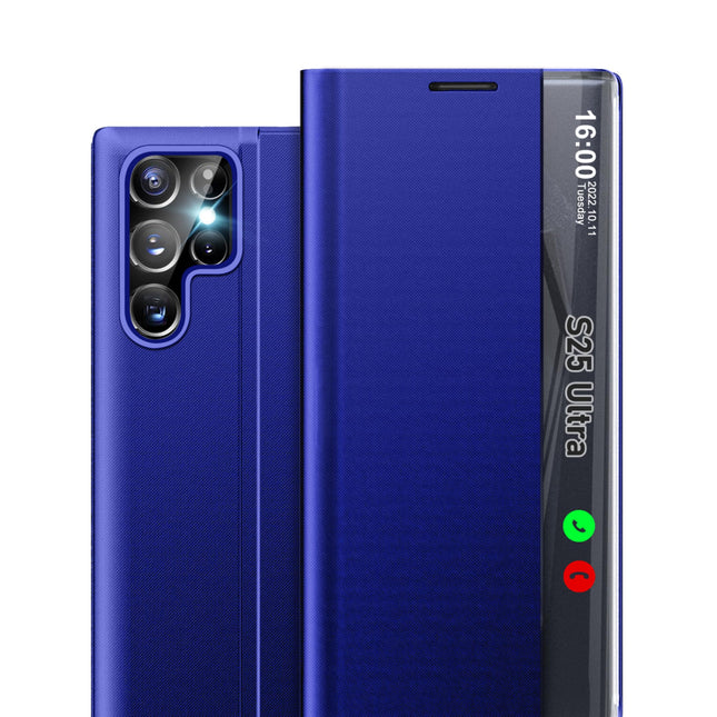 Galaxy S25 Series - PU Clear View Window Slim Mirror Case