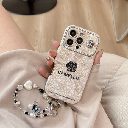 iPhone - Luxury Camellia Case with Pearl Lanyard