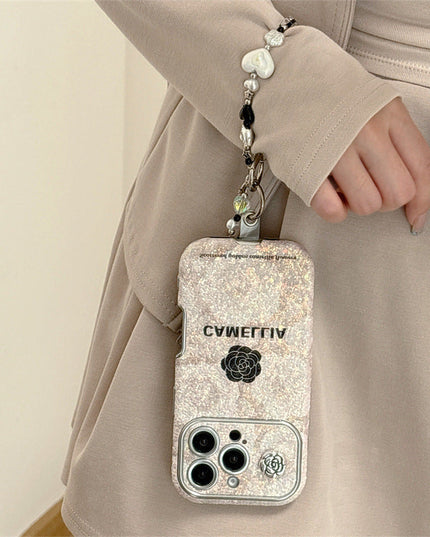 iPhone - Luxury Camellia Case with Pearl Lanyard