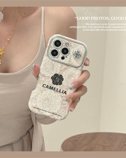 iPhone - Luxury Camellia Case with Pearl Lanyard